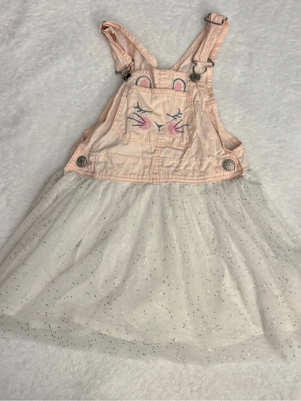 OshKosh B'gosh Pink Overall Skirt with White Sparkle Tulle size 4